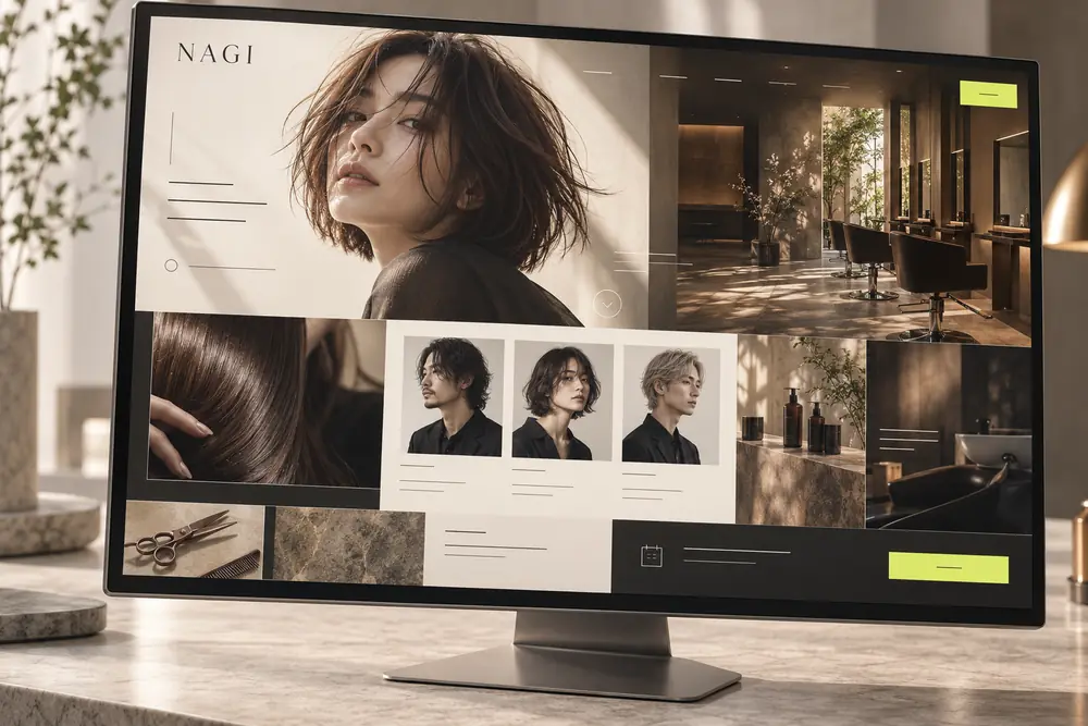 美容院のWebサイト制作サンプル