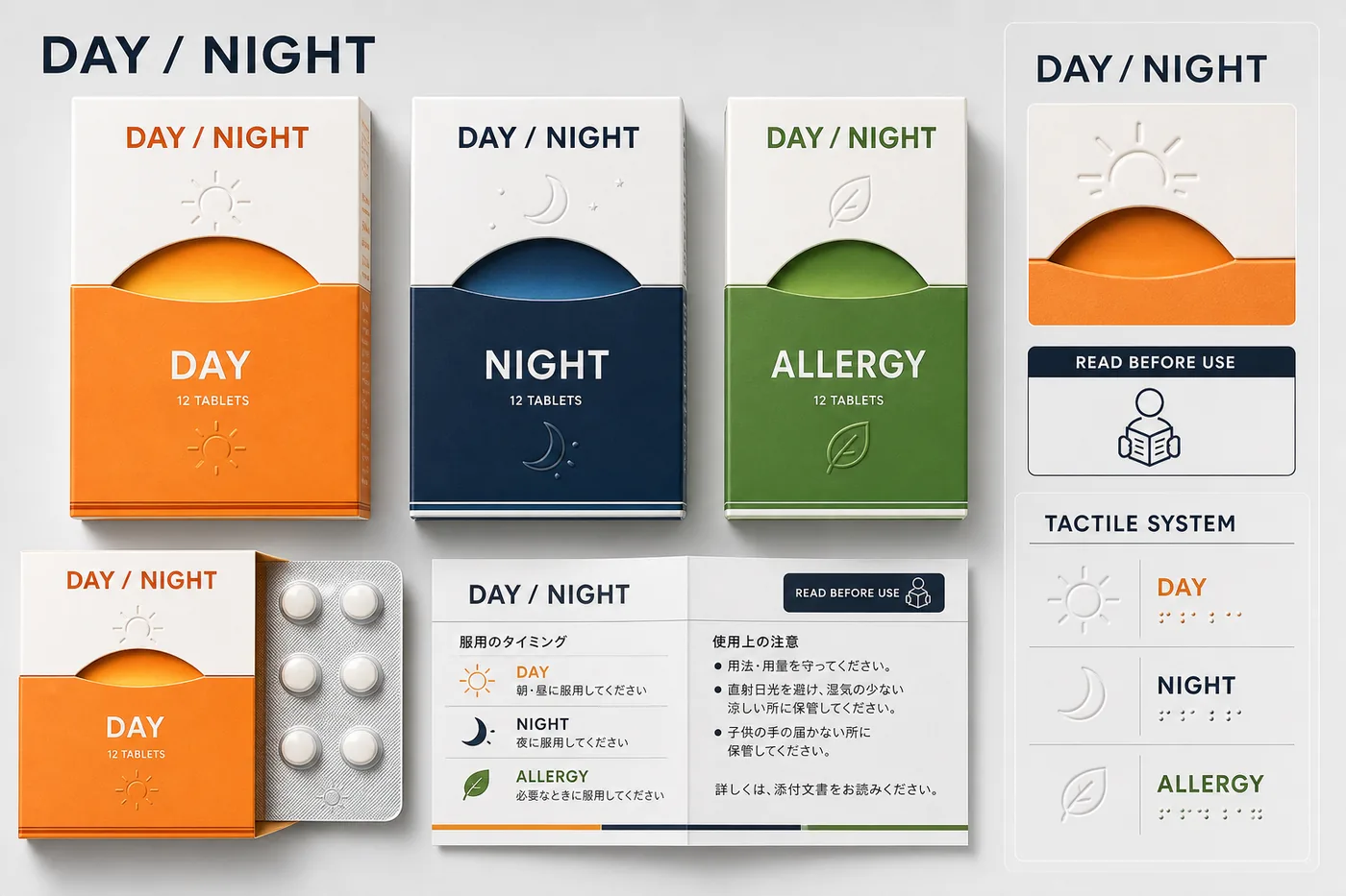 DAY / NIGHT 医薬品 パッケージの制作サンプル