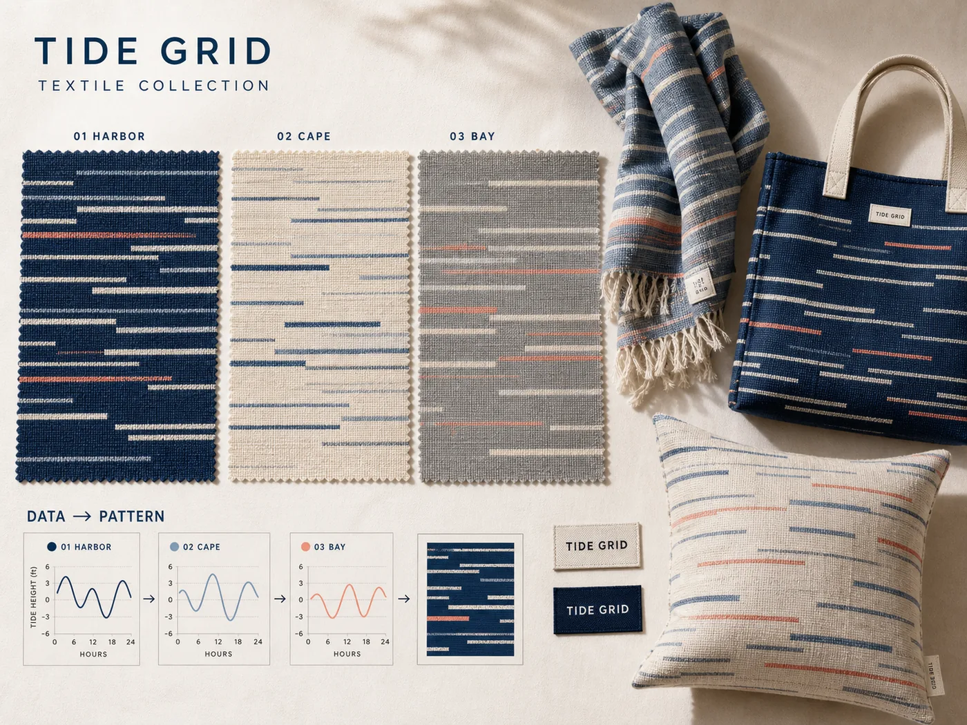 TIDE GRID テキスタイル 図案の制作サンプル
